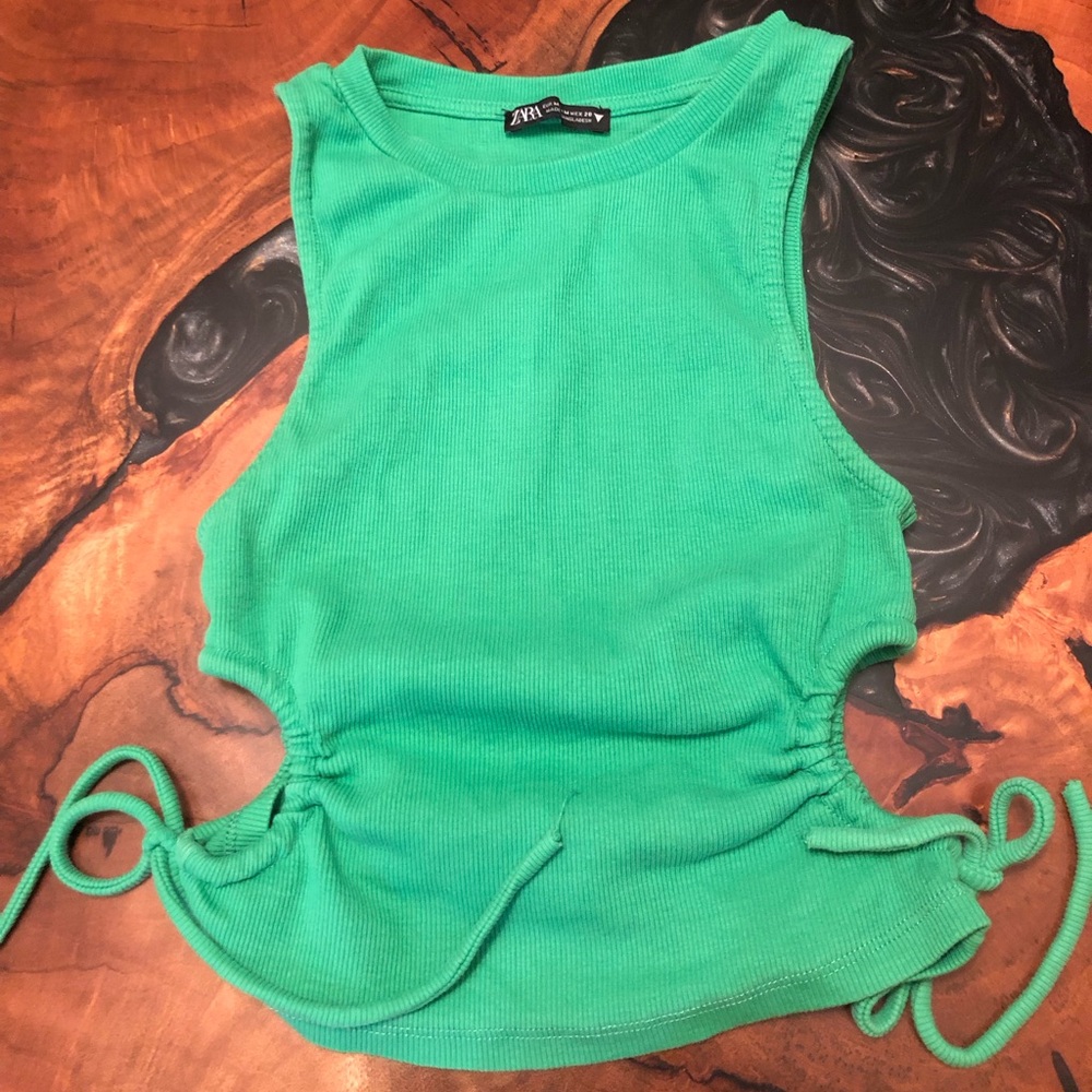 Zara top with cut out tie side